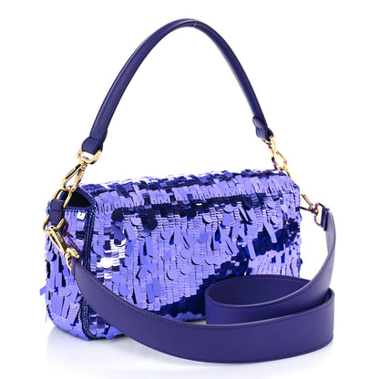Fendi Sequin Paillettes Vitello Grace Sex and the City Baguette Viola Purple Rain 3 of 8