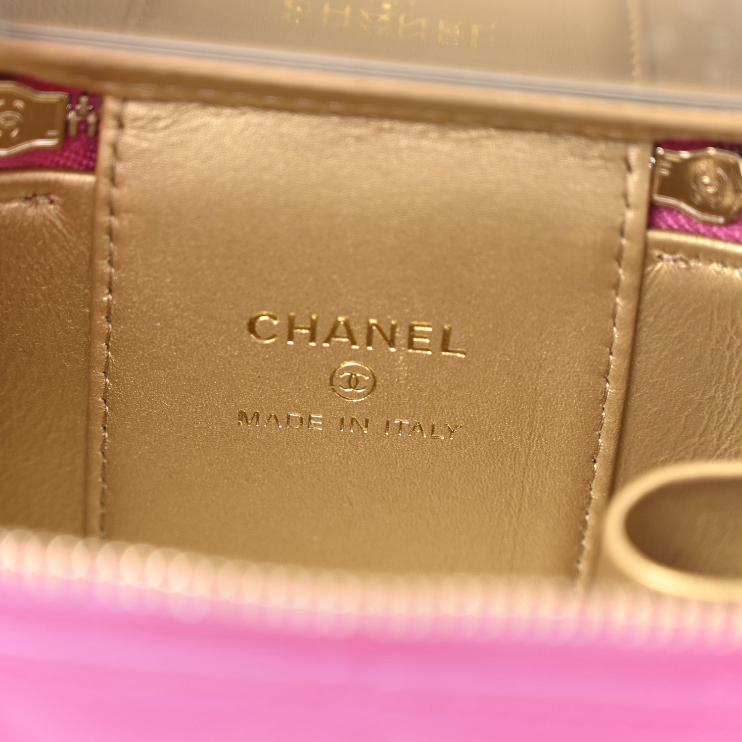 Chanel Lambskin Quilted Pearl Crush Mini Vanity Case With Chain Pink 5 of 10