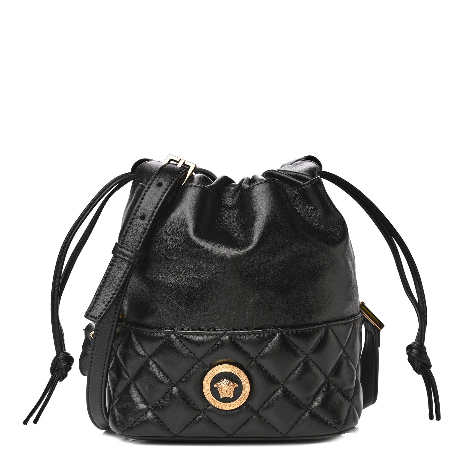 Versace Nappa Quilted Medusa Bucket Bag Black 1 of 12