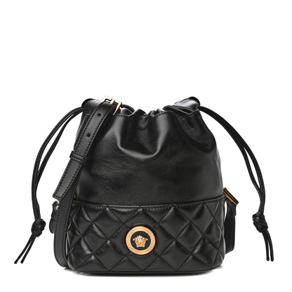 Versace Nappa Quilted Medusa Bucket Bag Black 1 of 12