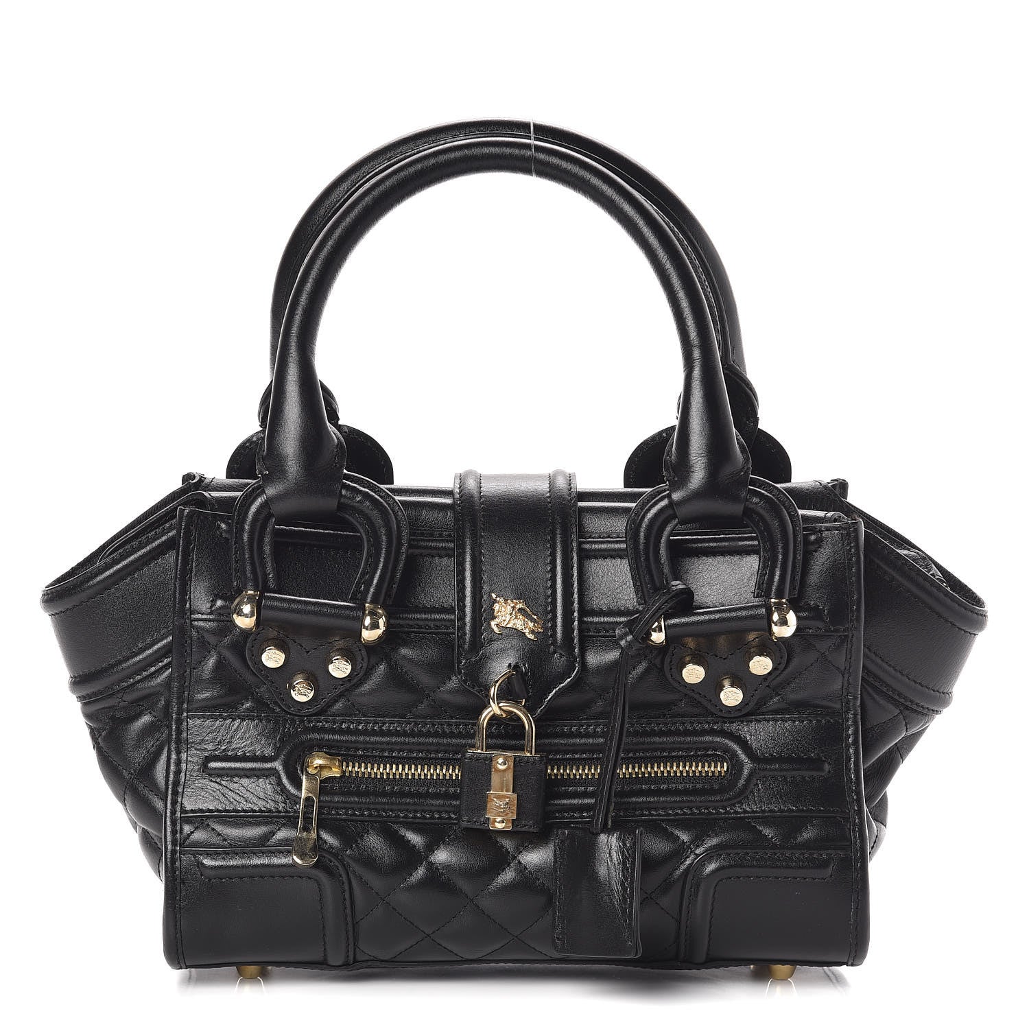 Burberry Calfskin Quilted Manor Tote Black 1 of 9
