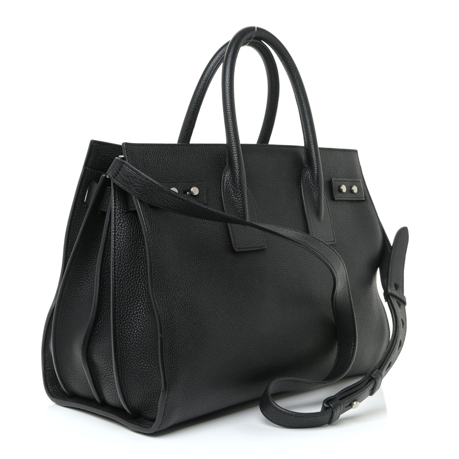 Saint Laurent Grained Calfskin Small Supple Sac De Jour Black 3 of 15