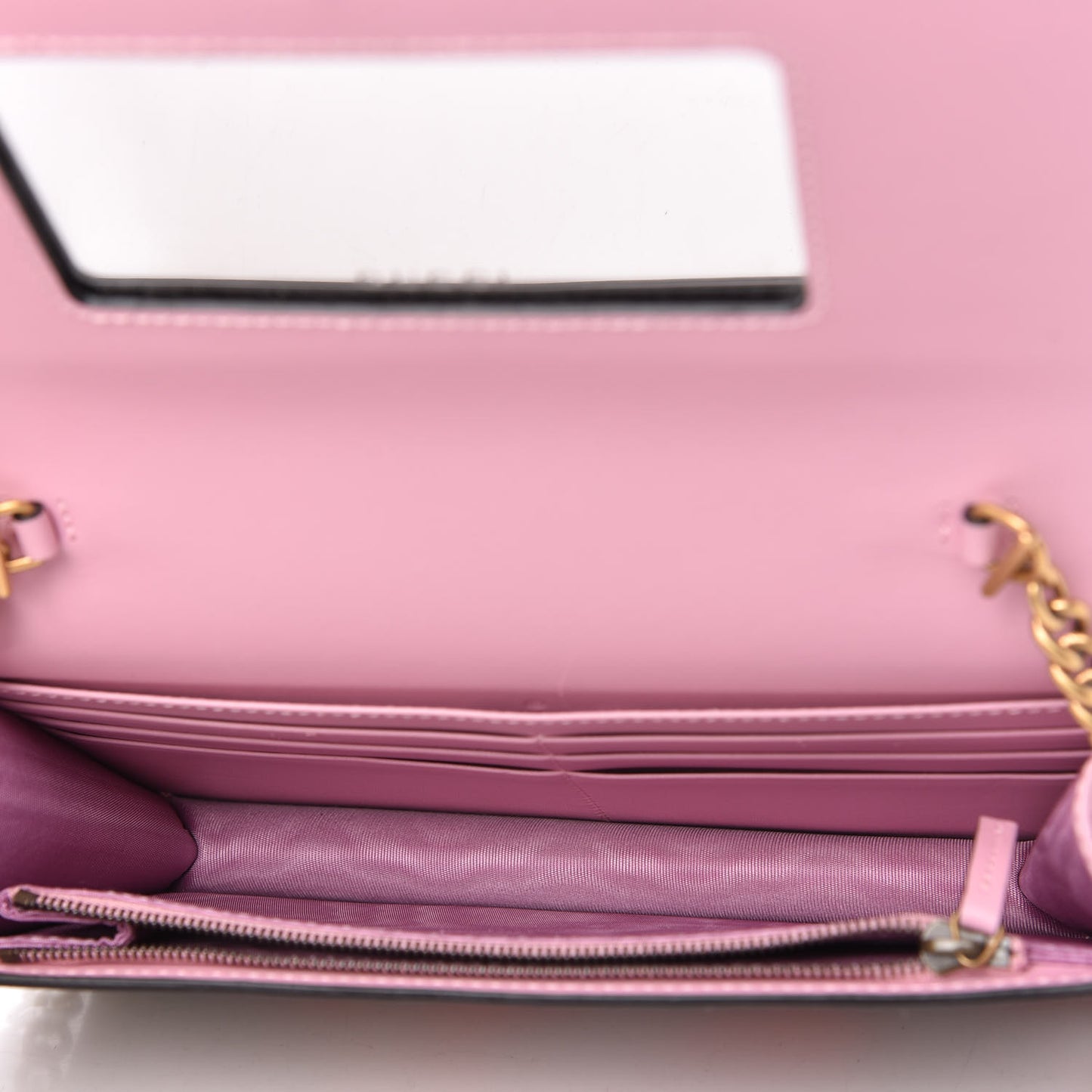GG Supreme Monogram Strawberry Chain Wallet
