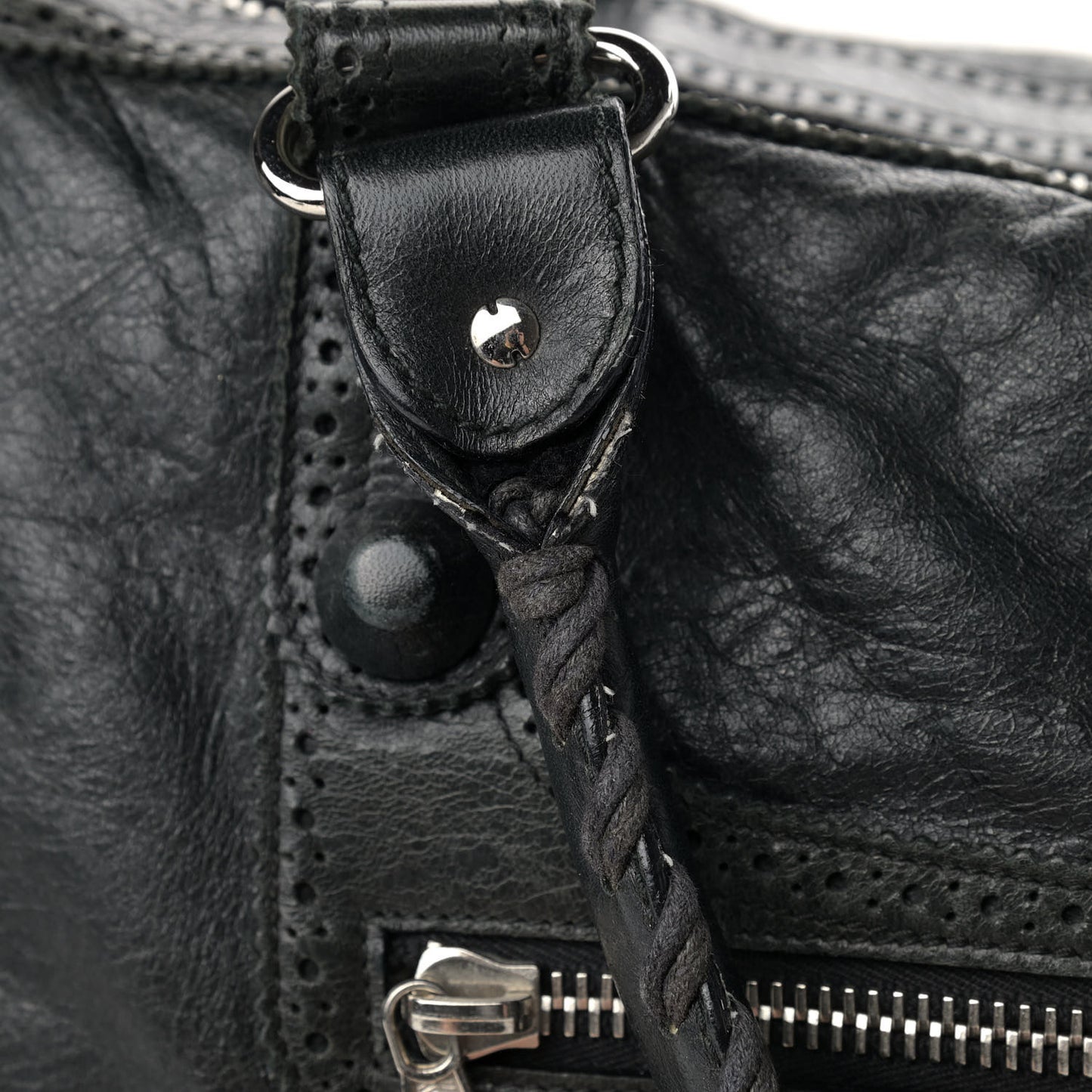 Agneau Giant Brogues Hardware Weekender Black