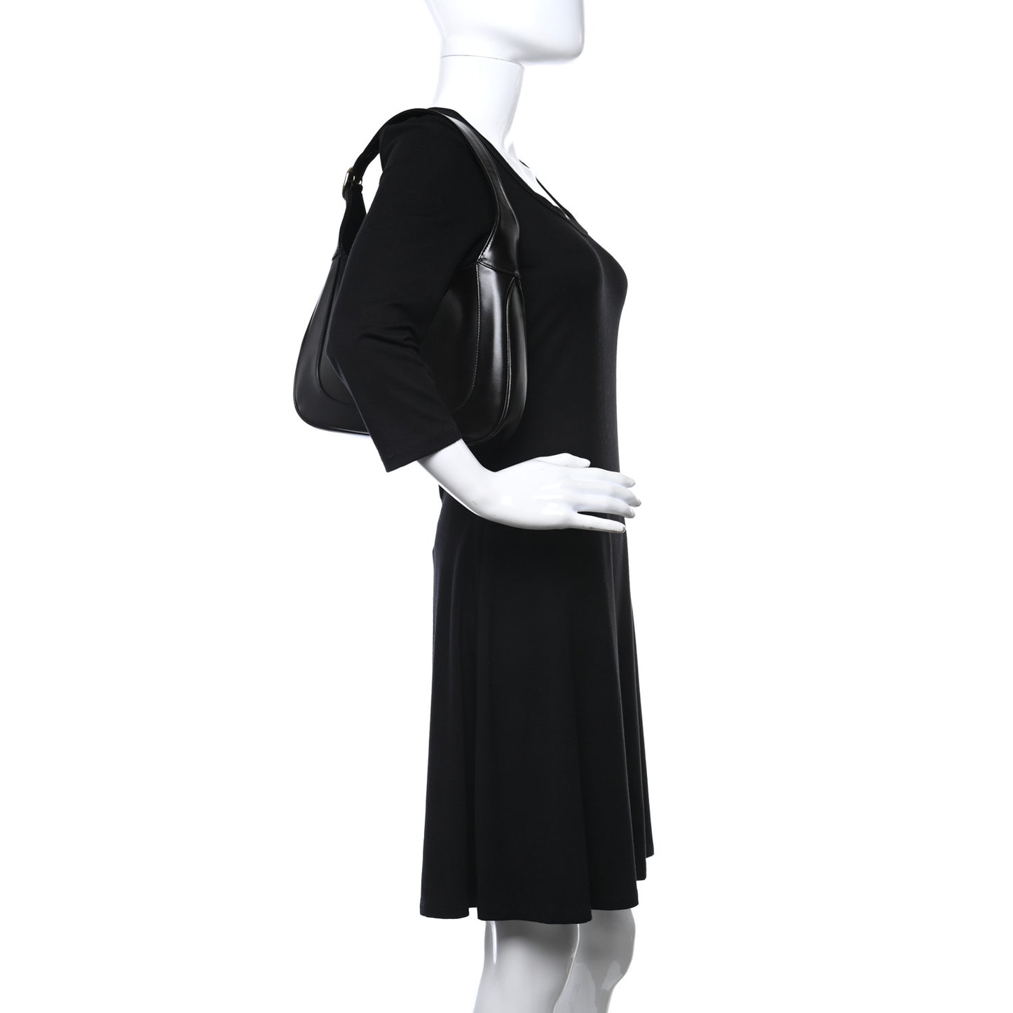 Boarded Dyana Lux Calfskin Small Jackie 1961 Hobo Black