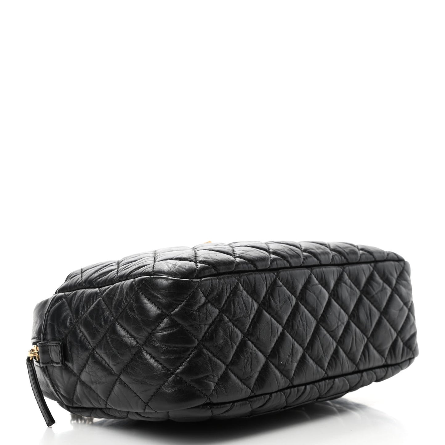Aged Calfskin Quilted Medium Reissue Camera Case Black