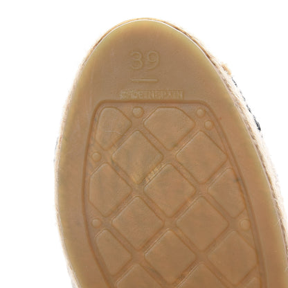 Chanel Tweed CC Espadrilles 39 Ecru White Blue Black 9 of 11