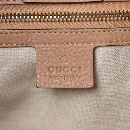 Gucci Pebbled Calfskin Large Bamboo Shopper Tote Camelia 7 of 13
