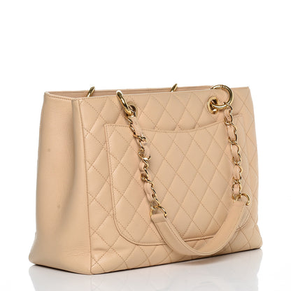Chanel Caviar Quilted Grand Shopping Tote GST Beige Clair 3 of 7