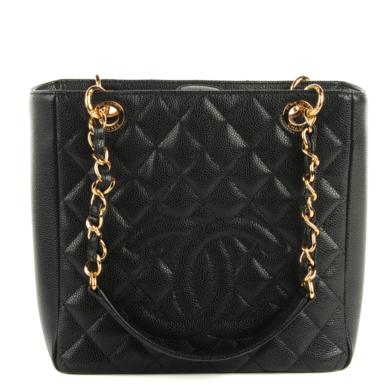 Chanel Caviar Quilted Petit Shopping Tote PST Black 1 of 7