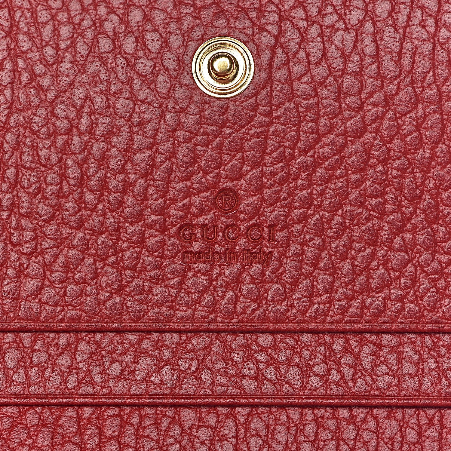 Gucci Pebbled Calfskin GG Marmont Card Case Hibiscus Red 6 of 8