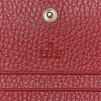 Gucci Pebbled Calfskin GG Marmont Card Case Hibiscus Red 6 of 8
