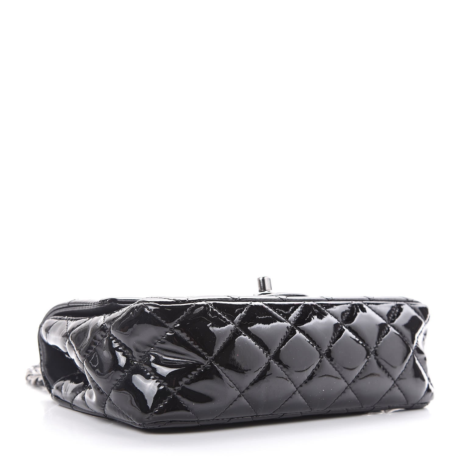 Chanel Patent Calfskin Quilted Mini Rectangular Flap Black 4 of 11