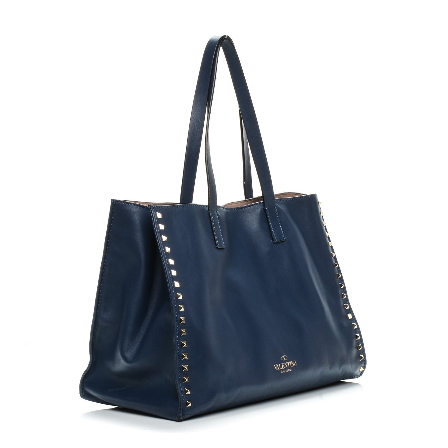 Nappa Medium Rockstud Soft Tote Indigo