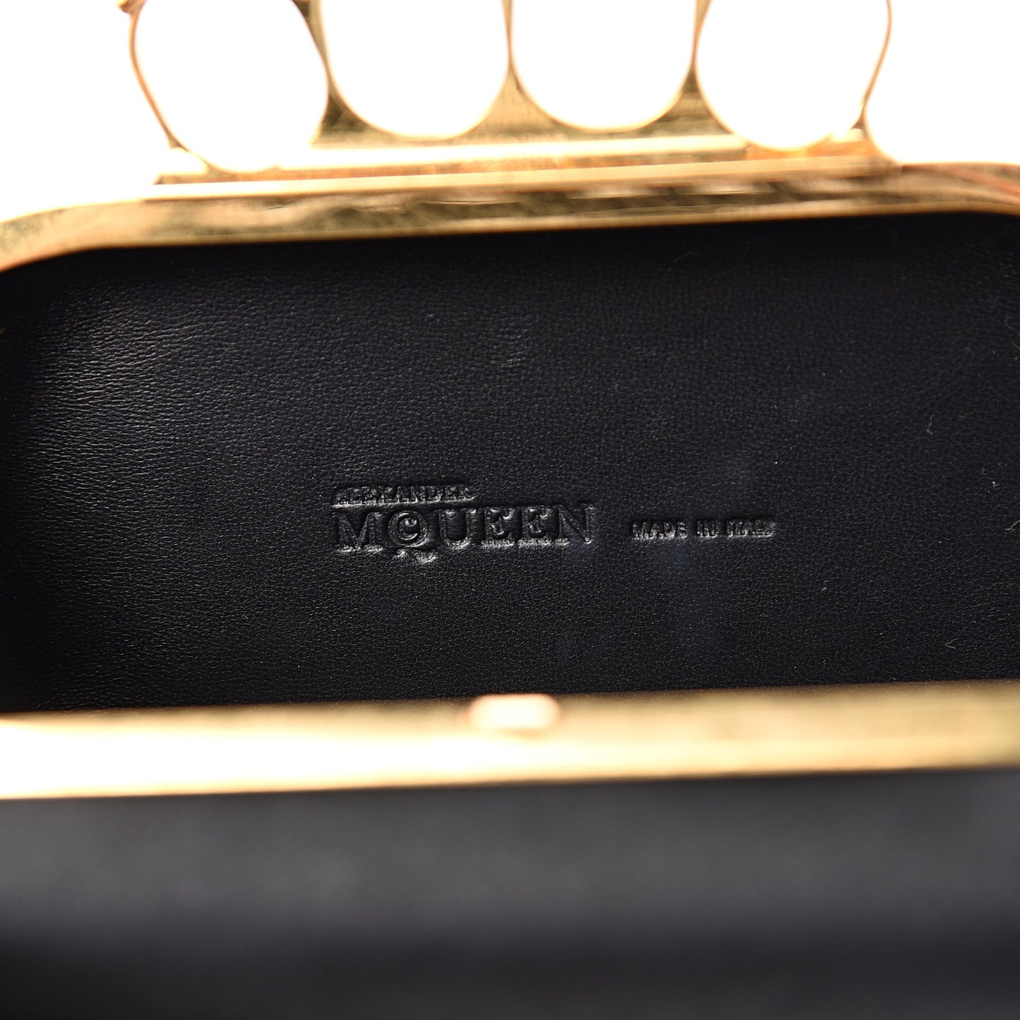 Satin Floral Knuckle Duster Box Clutch Black