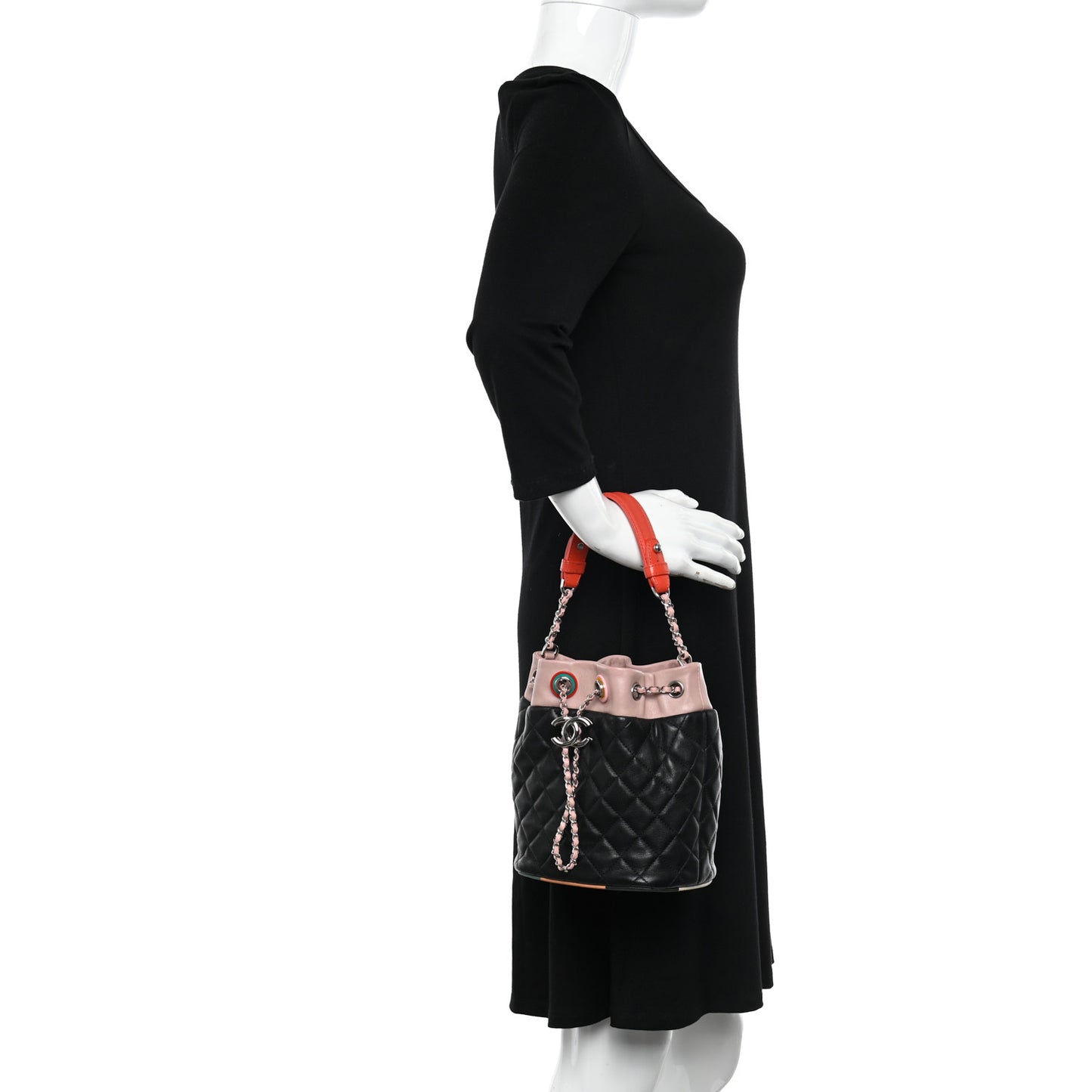 Lambskin Quilted Cuba Drawstring Tote Multicolor