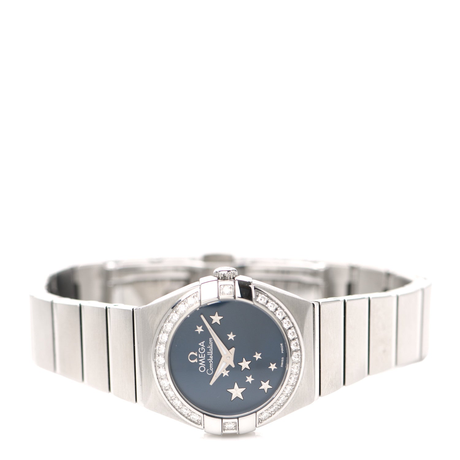 Omega Stainless Steel Diamond Bezel 24mm Constellation Quartz Watch Blue 123.15.24.60.03.001 2 of 4