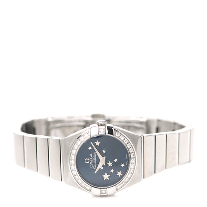 Omega Stainless Steel Diamond Bezel 24mm Constellation Quartz Watch Blue 123.15.24.60.03.001 2 of 4