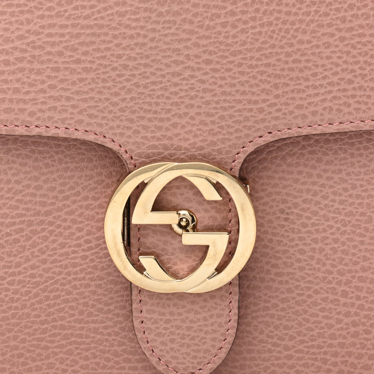 Dollar Calfskin Interlocking G Shoulder Bag Soft Pink