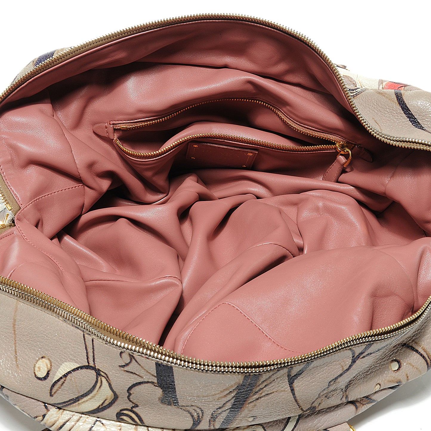 X JAMES JEAN Cervo Lux Fairy Print Large Double Handle Boston Bag Prugna
