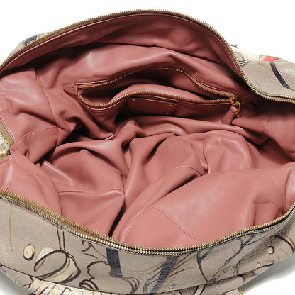 Prada X JAMES JEAN Cervo Lux Fairy Print Large Double Handle Boston Bag Prugna 10 of 10