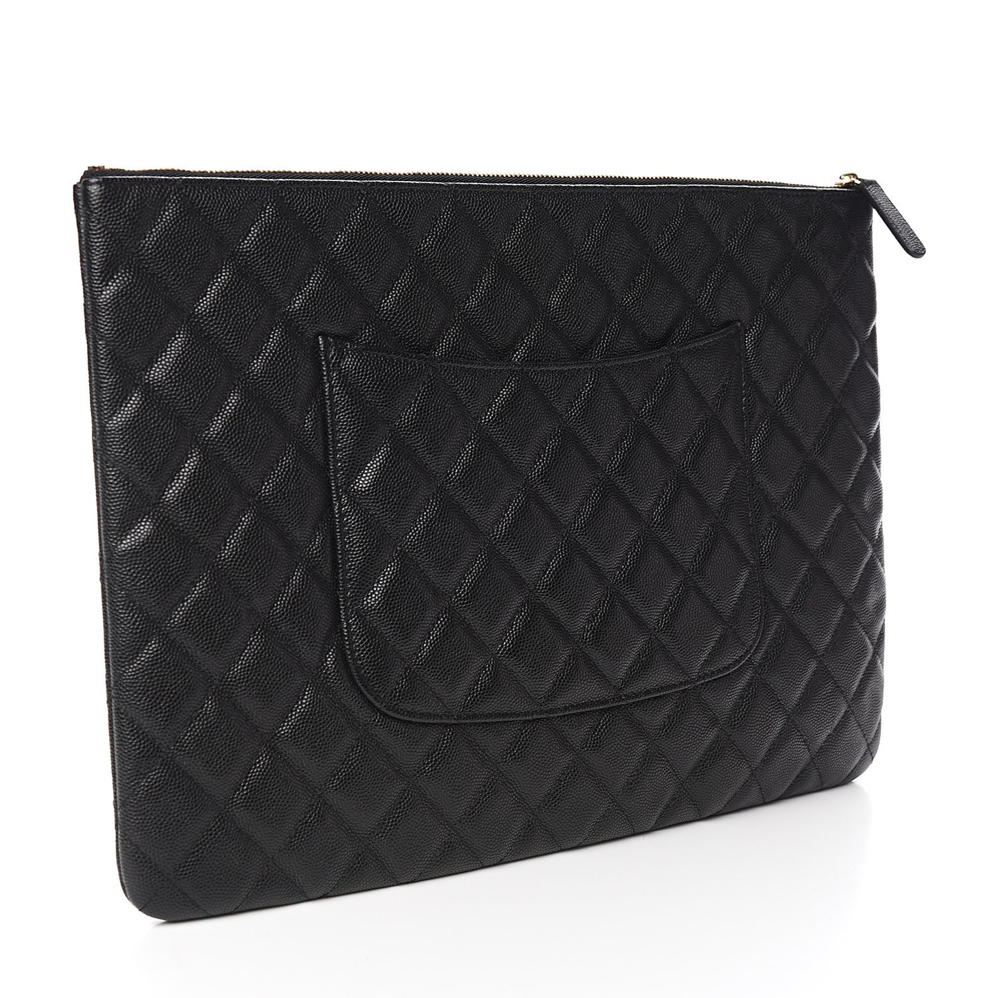 Caviar Quilted Large Cosmetic Case Black
