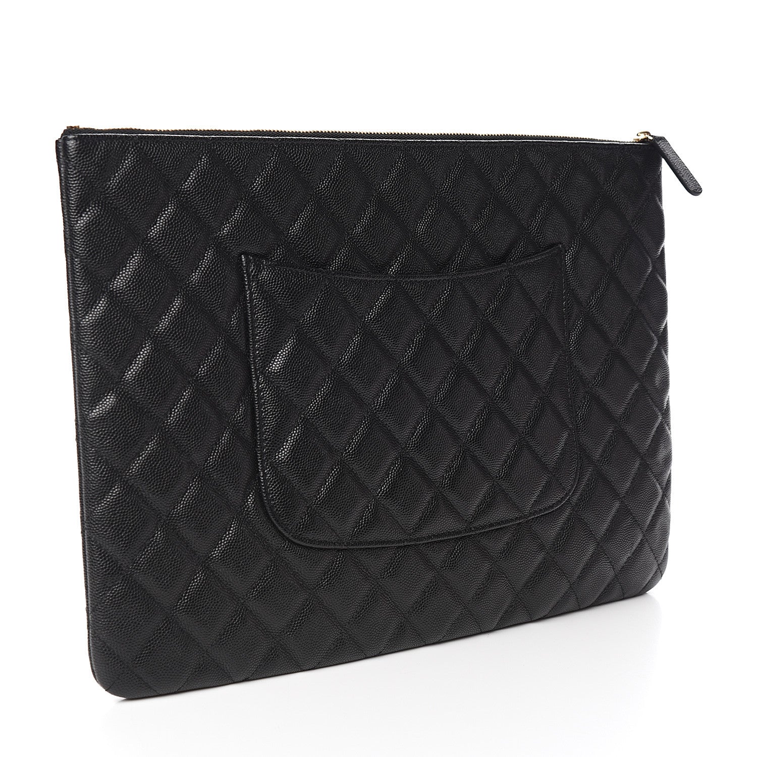 Chanel Caviar Quilted Large Cosmetic Case Black 2 of 7