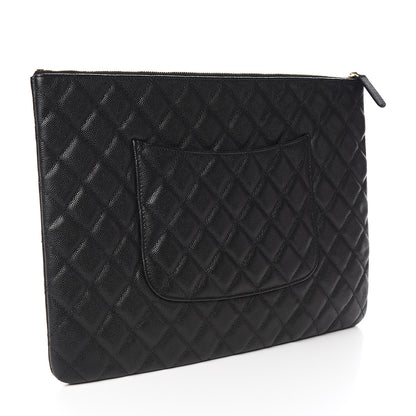 Chanel Caviar Quilted Large Cosmetic Case Black 2 of 7