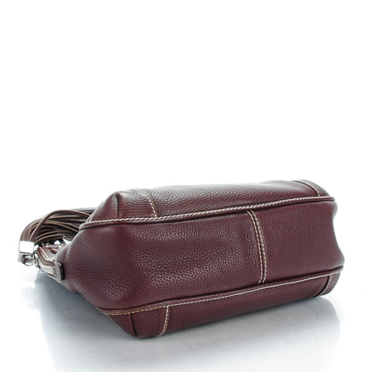 Chanel Grained Calfskin Tassel Hobo Burgundy 4 of 8
