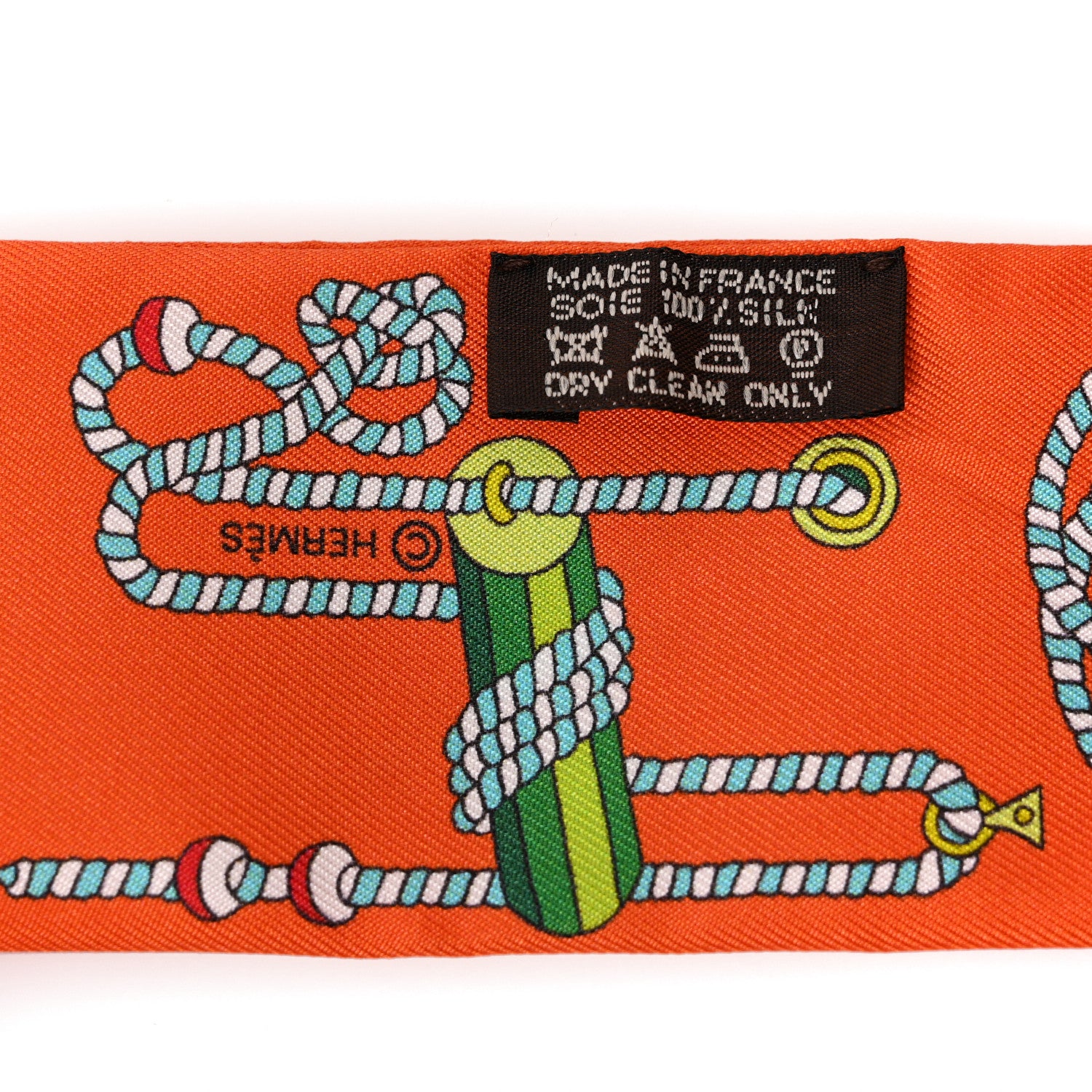 Hermes Silk Cordages Twilly Scarf Orange 2 of 4