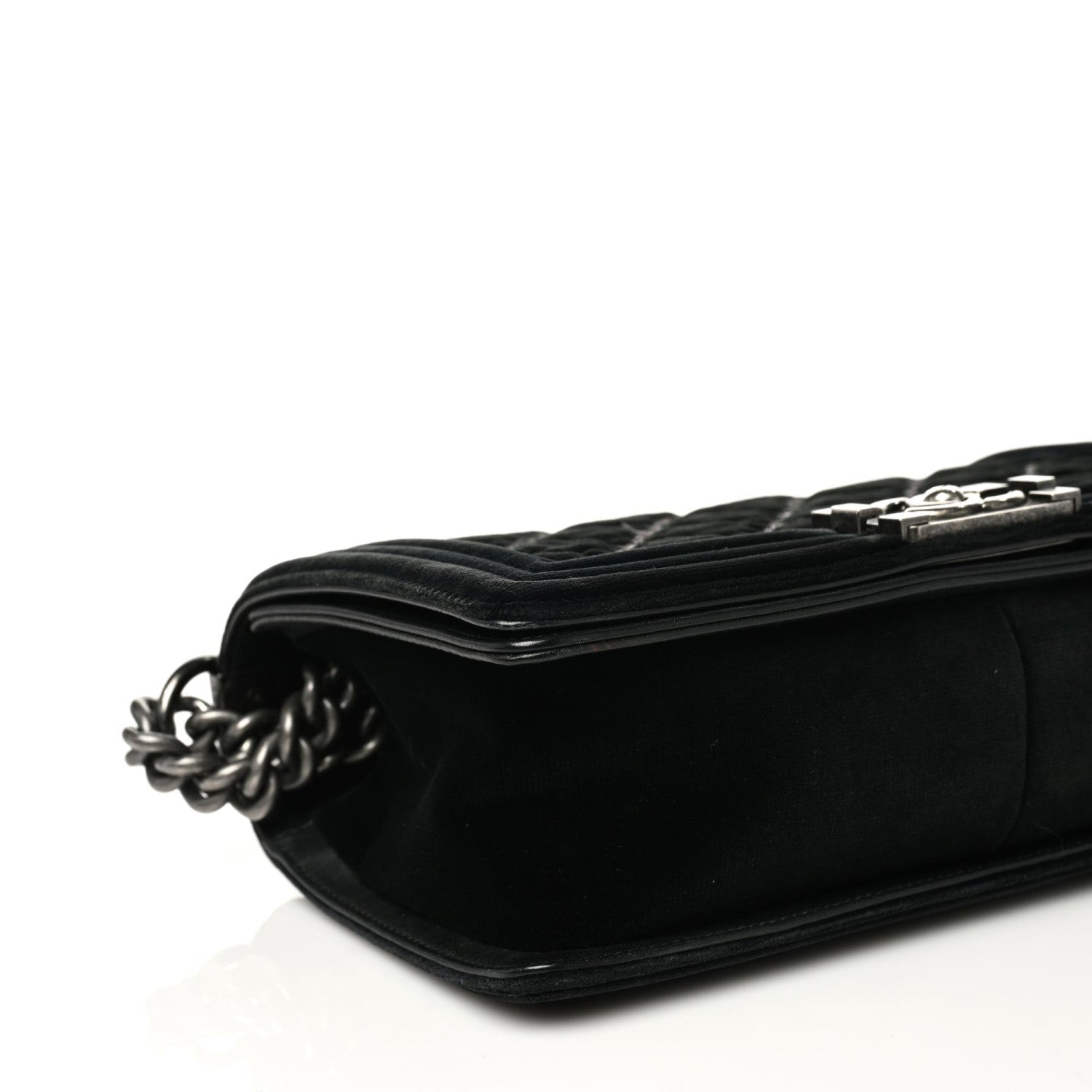 Chanel Velvet Quilted Medium Boy Flap Black 4 of 8