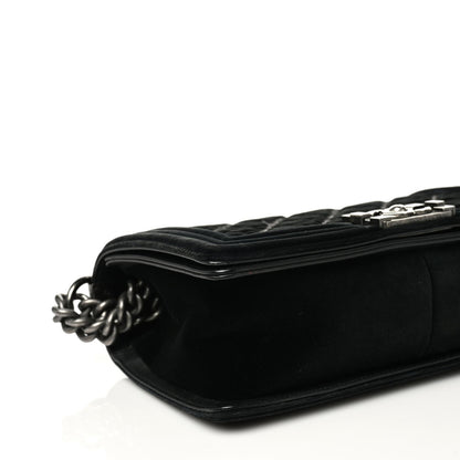 Chanel Velvet Quilted Medium Boy Flap Black 4 of 8