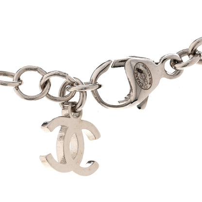 Chanel Crystal CC Heart Necklace Silver 5 of 6