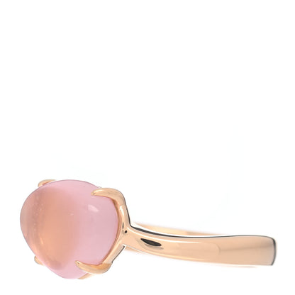 Bulgari 18K Yellow Gold Rose Quartz Sassi Ring 53 6.5 3 of 5