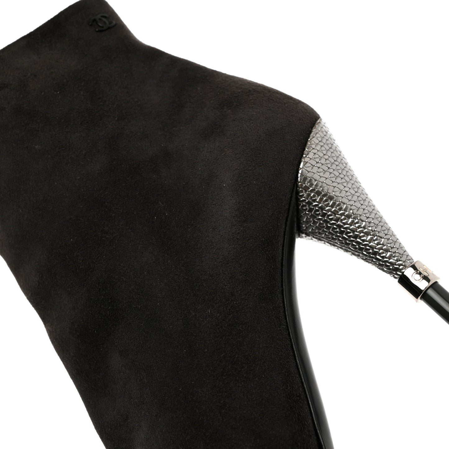 Suede Calfskin Satin Short Boots 39.5 Dark Grey