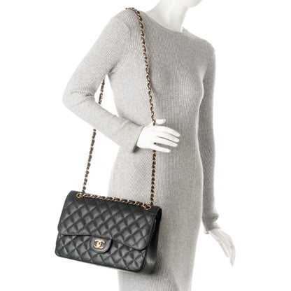 Chanel Caviar Quilted Jumbo Double Flap Black 3 of 8