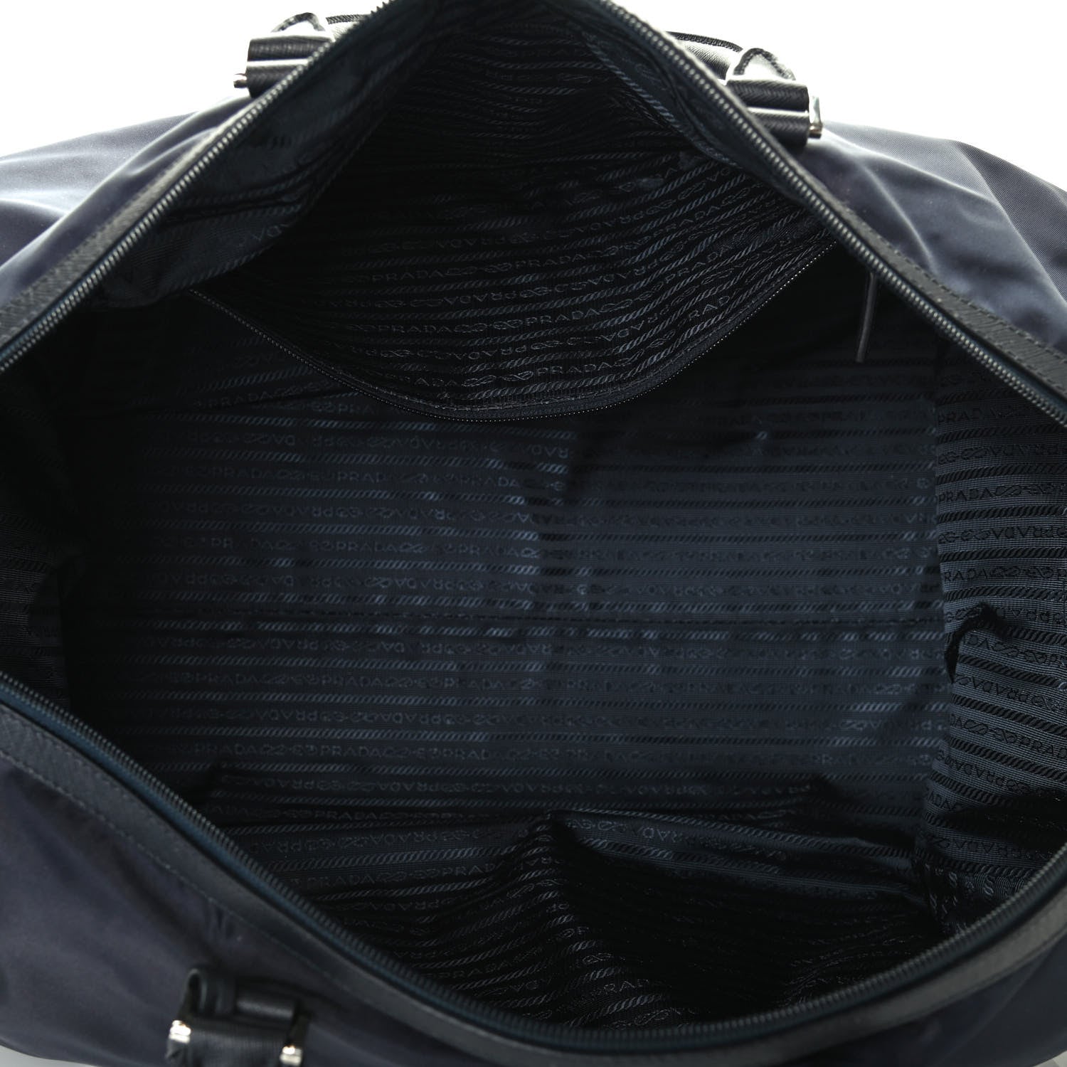 Prada Tessuto Nylon Saffiano Viaggio Duffle Baltico 4 of 4