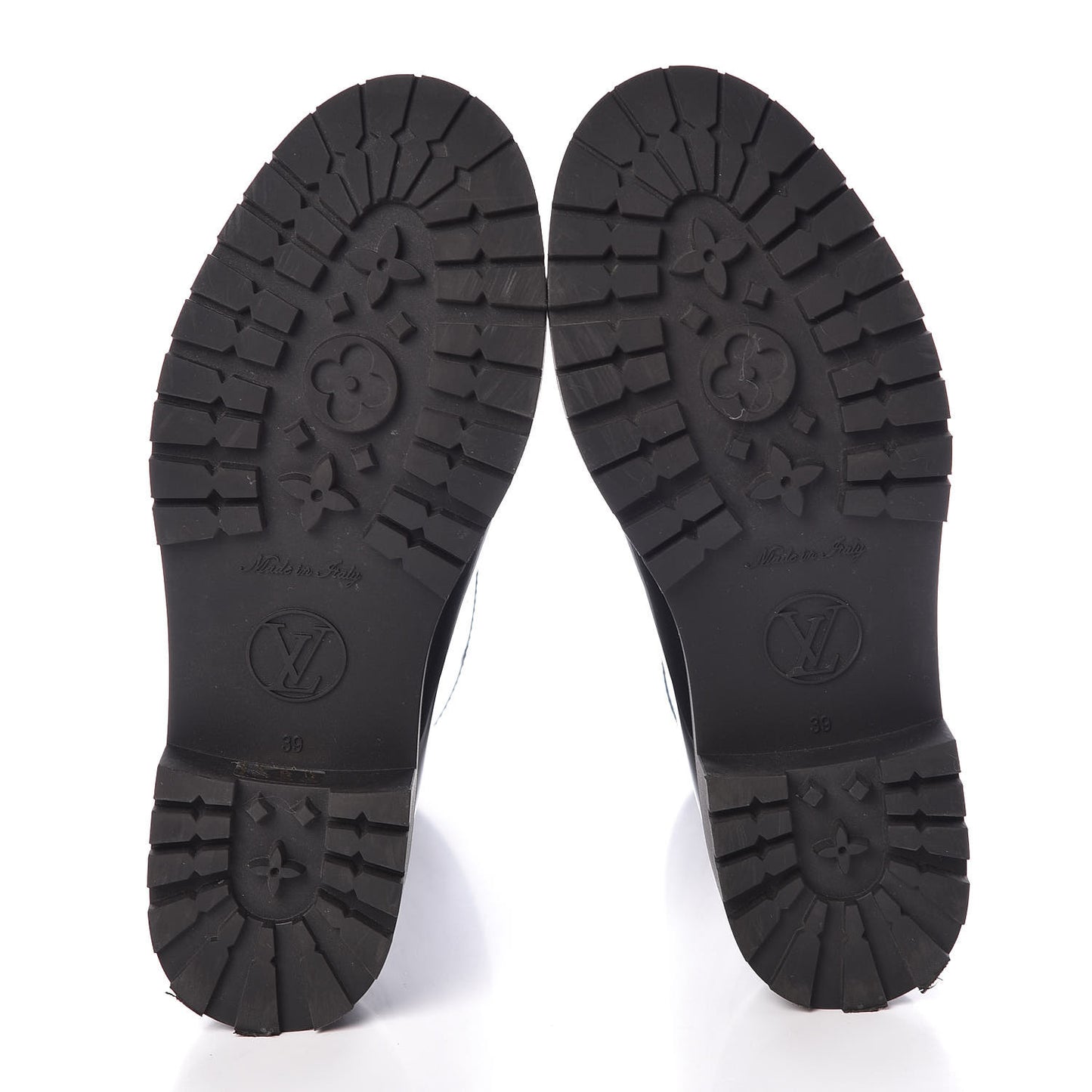 Rubber Embossed Monogram Drops Flat Half Boots 39 Black