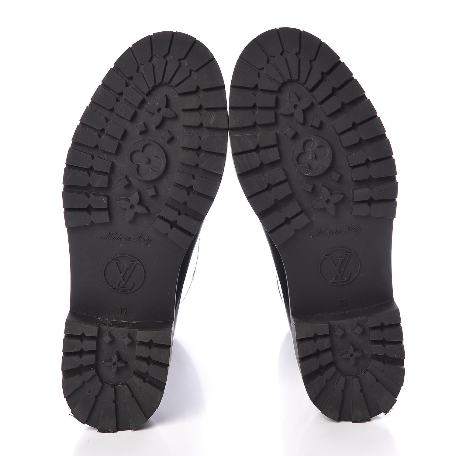 Louis Vuitton Rubber Embossed Monogram Drops Flat Half Boots 39 Black 7 of 11