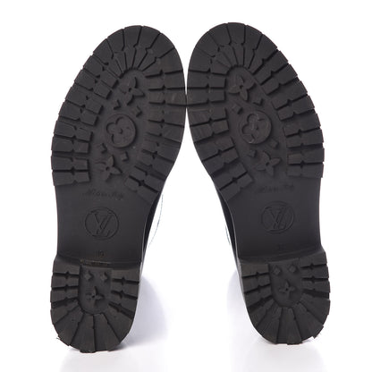 Louis Vuitton Rubber Embossed Monogram Drops Flat Half Boots 39 Black 7 of 11