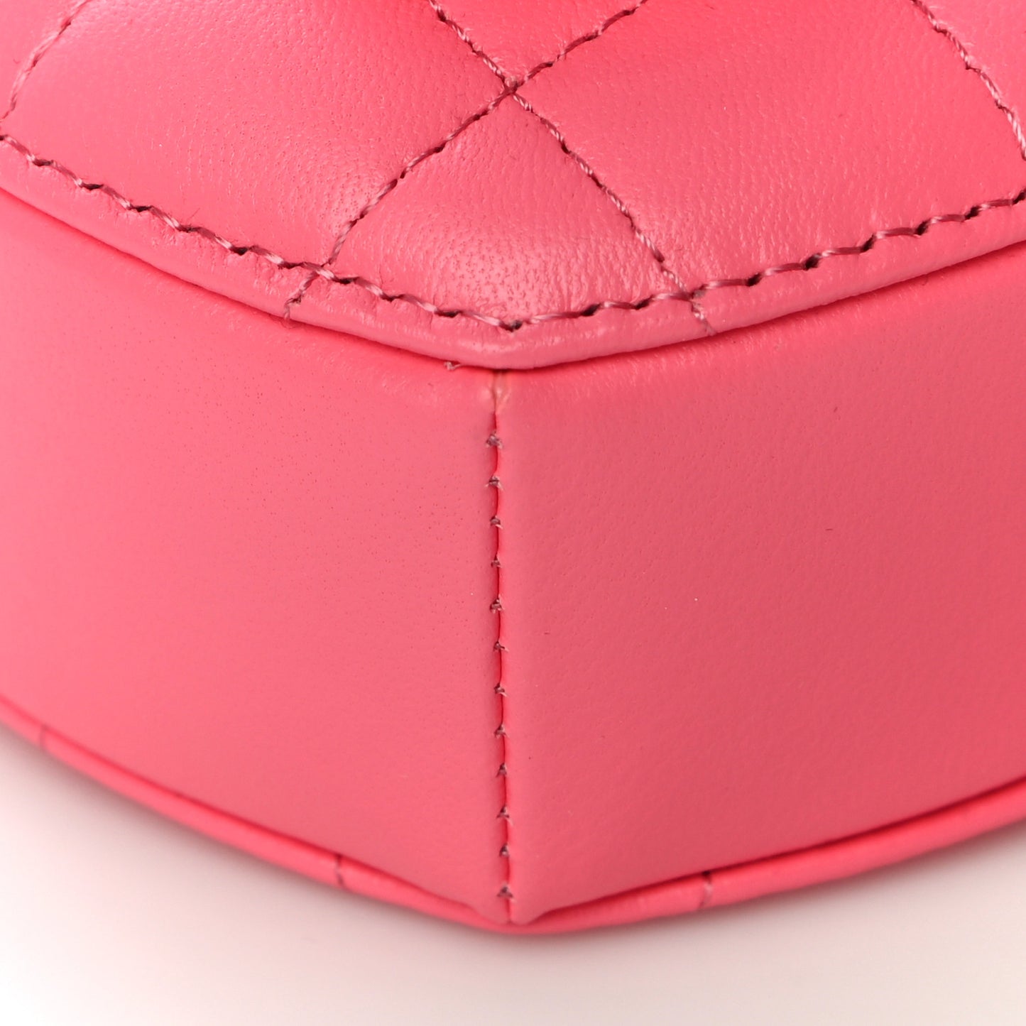 Lambskin Quilted CC In Love Heart Waist Belt Bag With Chain Pink