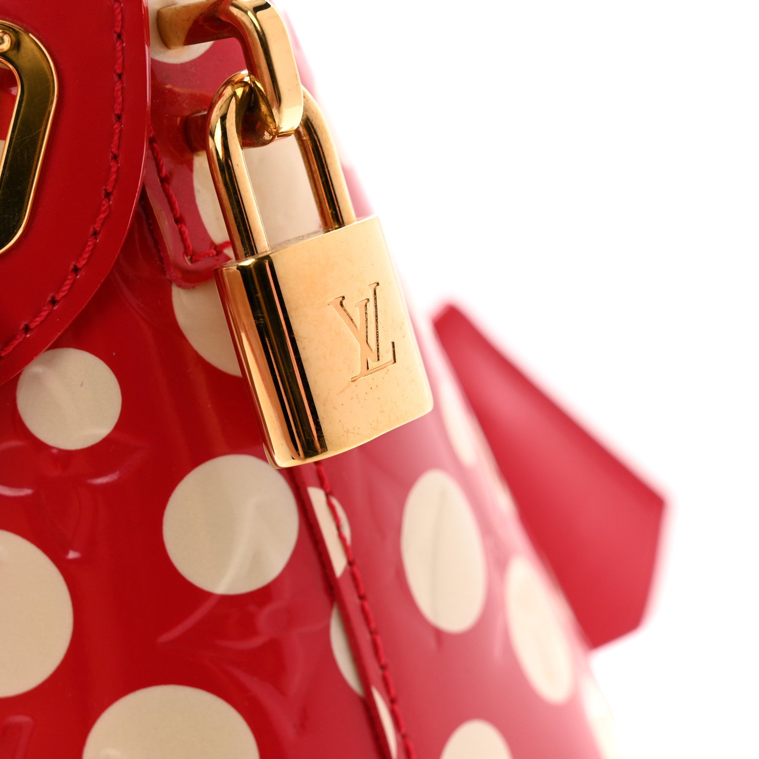 Louis Vuitton Vernis Kusama Infinity Dots Lockit MM Red 14 of 14