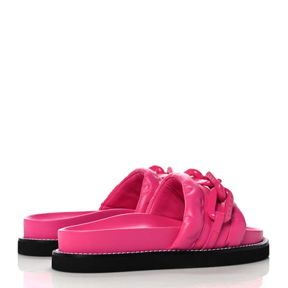 Louis Vuitton Calfskin Embossed Monogram Sunset Flat Comfort Mule 37 Rose Pop 4 of 11