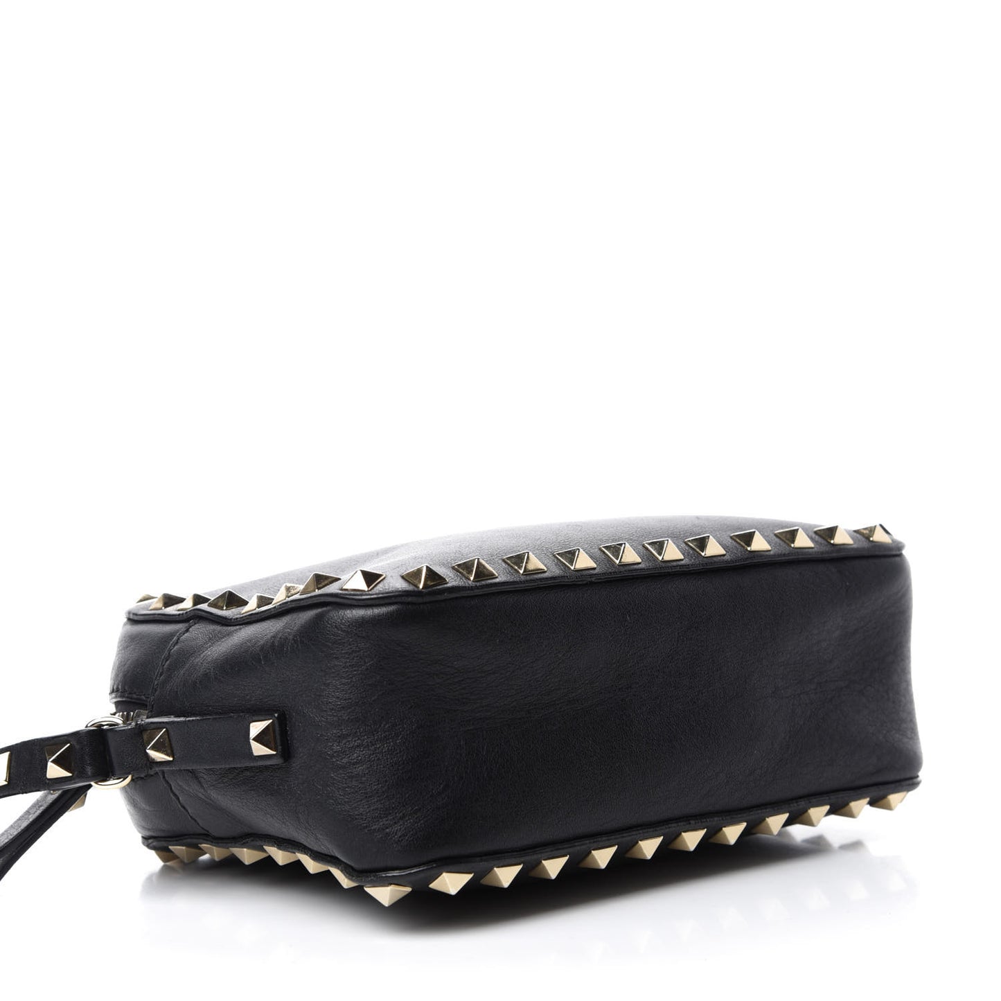 Calfskin Rockstud Camera Crossbody Bag Black