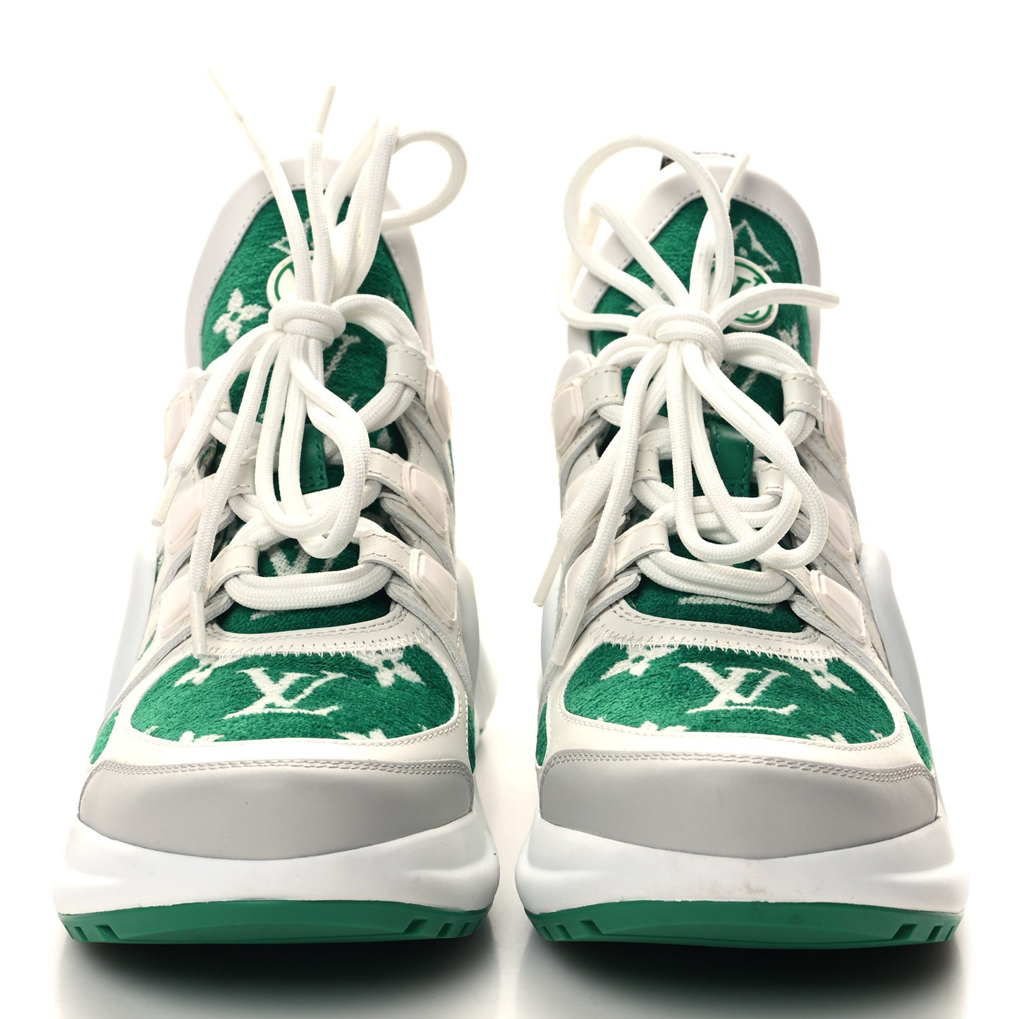 Jacquard Velvet Monogram LV Archlight Sneakers 36 White Vert