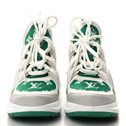 Louis Vuitton Jacquard Velvet Monogram LV Archlight Sneakers 36 White Vert 2 of 8