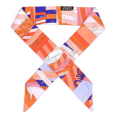 Hermes Silk Astrologie Nouvelle Twilly Corail Ultraviolet Terracotta 1 of 4
