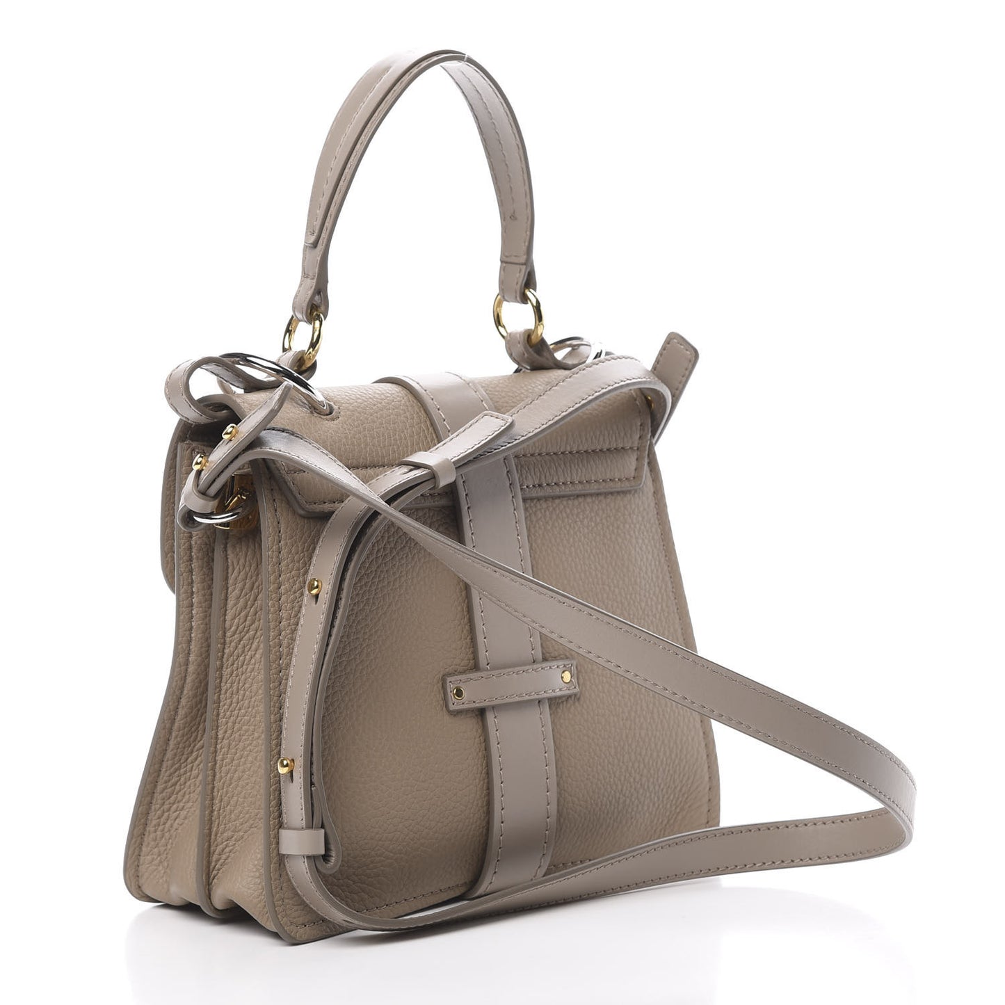 Shiny Grained Calfskin Small Aby Day Shoulder Bag Motty Grey