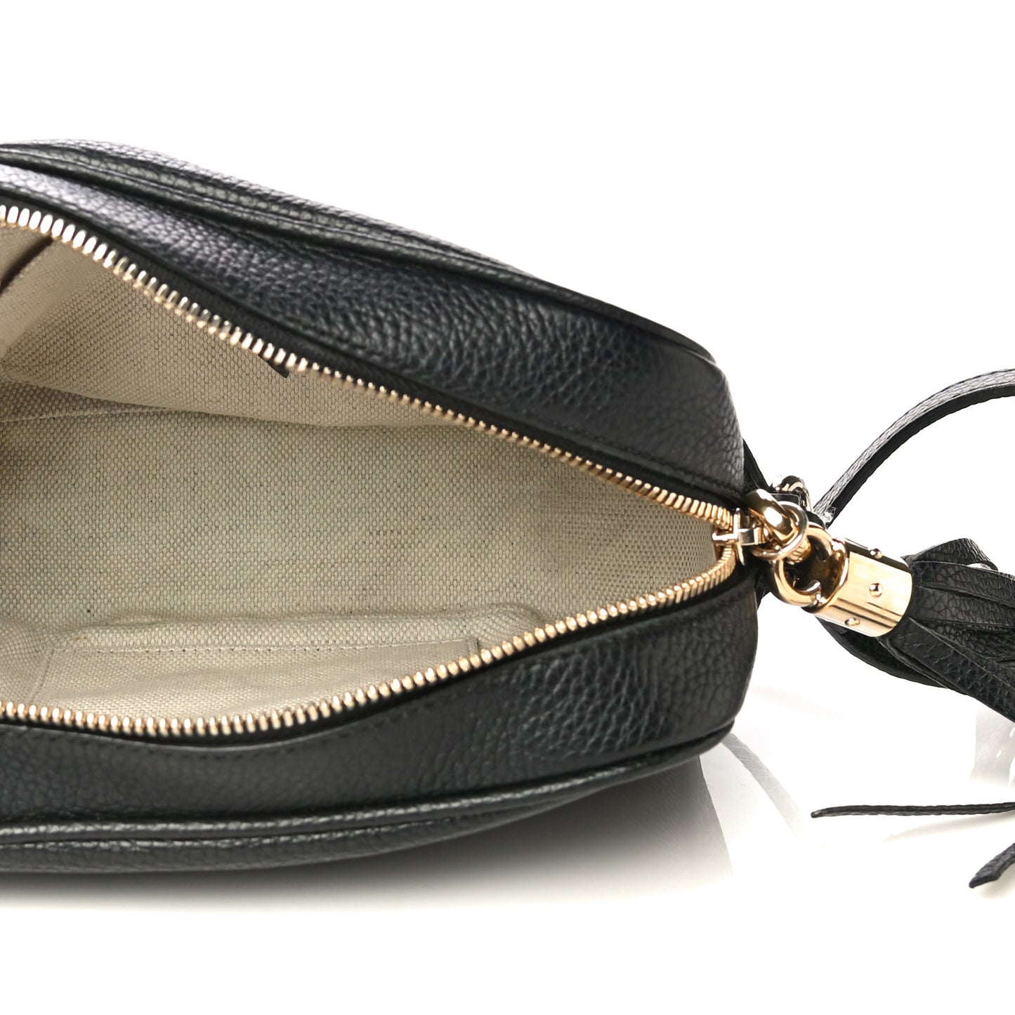 Pebbled Calfskin Small Soho Disco Bag Black