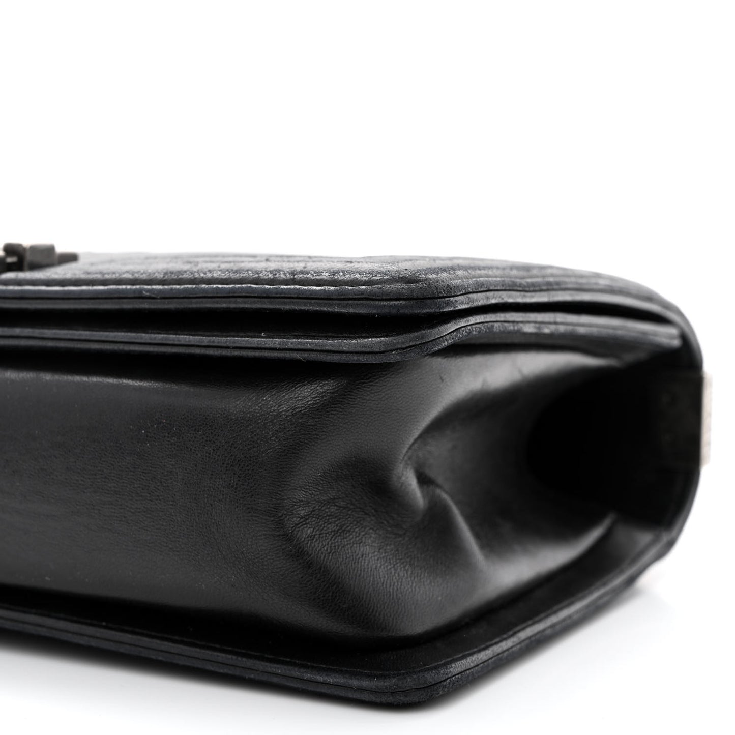 Lambskin Pleated Medium Boy Flap Black